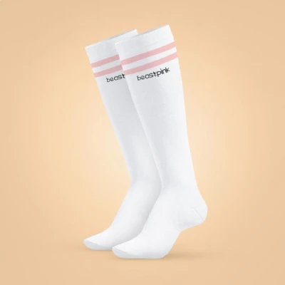 BeastPink Ponožky High Socks White BeastPink Ponožky High Socks White