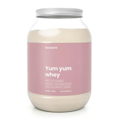 BeastPink Protein Yum Yum Whey 1000 g POUZE karamelová sušenka (VÝPRODEJ)