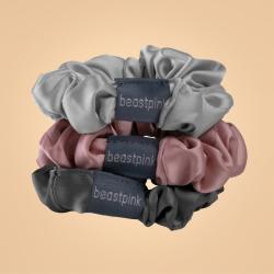 BeastPink Set saténových gumičiek do vlasov Mix