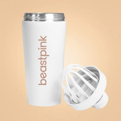 BeastPink Šejkr Steel 650 ml White