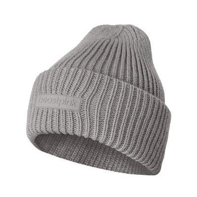 BeastPink Beanie šedá zimní čepice