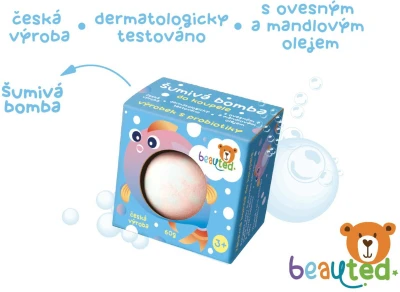 BeauTed Bomba šumivá do koupele 60g s probiotiky vonící barevná