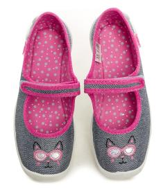 Befado 114y422 stříbrno růžové dětské baleríny