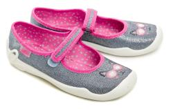 Befado 114y422 stříbrno růžové dětské baleríny