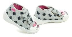Befado 212P078 šedo ružové detské plátené tenisky