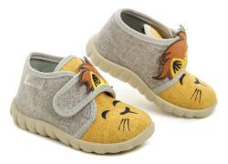 Befado 465P109 LEV šedo žlté detské papuče