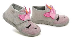 Befado 465P110 JEDNOROŽEC šedo ružové detské papučky
