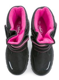 Befado 615X003 čierno ružové detské zimné topánky