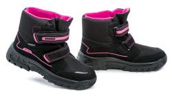 Befado 615X003 čierno ružové detské zimné topánky