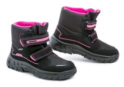 Befado 615X003 čierno ružové detské zimné topánky