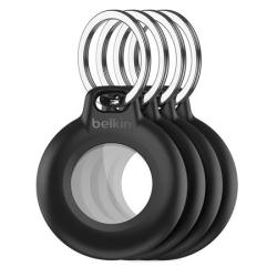 Belkin Bezpečné pouzdro na AirTag s vodotěsný přívěskem na klíče – černé - 4pack Belkin Bezpečné pouzdro na AirTag s vodotěsný přívěskem na klíče – černé - 4pack