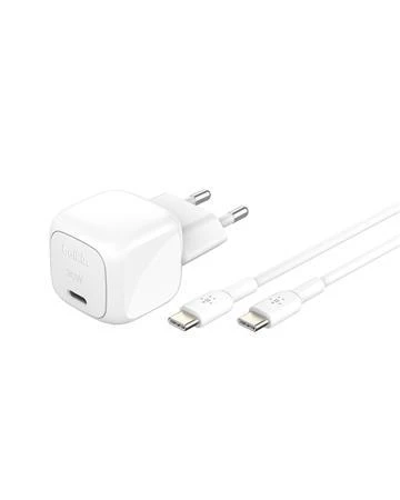 Belkin BOOST CHARGE 30W USB-C Power Delivery PPS nástěnná nabíječka + 1m USB-C na USB-C kabel, bílá