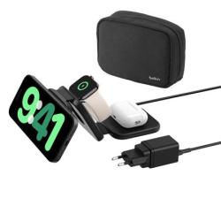 Belkin BOOST CHARGE™ PRO Qi2 3v1 Bezdrátová skládací cestovní podložka pro iPhone/Apple Watch/AirPods, černá Belkin BOOST CHARGE™ PRO Qi2 3v1 Bezdrátová skládací cestovní podložka pro iPhone/Apple Watch/AirPods, černá