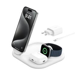 Belkin BOOST CHARGE™ Qi2 15W 3v1 Magnetický nabíjecí stojan, skládací, bílá Belkin BOOST CHARGE™ Qi2 15W 3v1 Magnetický nabíjecí stojan, skládací, bílá