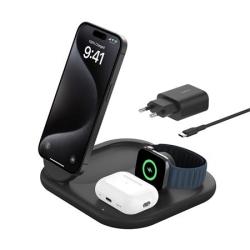 Belkin BOOST CHARGE™ Qi2 15W 3v1 Magnetický nabíjecí stojan, skládací, černá Belkin BOOST CHARGE™ Qi2 15W 3v1 Magnetický nabíjecí stojan, skládací, černá