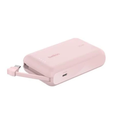 Belkin BOOST CHARGE™ USB-C Power Delivery PowerBanka s integrovaným USB-C kabelem, 10000mAh, 20W, růžová Belkin BOOST CHARGE™ USB-C Power Delivery PowerBanka s integrovaným USB-C kabelem, 10000mAh, 20W, růžová