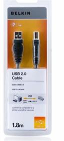 Belkin kabel USB 2.0. A/B řada standard, 1,8m Belkin kabel USB 2.0. A/B řada standard, 1,8m