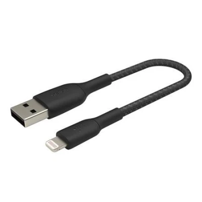 Belkin BOOST CHARGE™ Lightning/USB-A kabel, 15cm, černý - odolný Belkin BOOST CHARGE™ Lightning/USB-A kabel, 15cm, černý - odolný