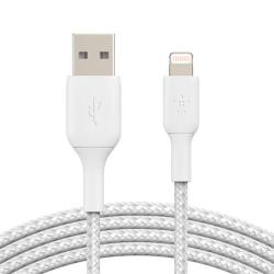 Belkin BOOST CHARGE™ Lightning/USB-A kabel, 2m, bílý - odolný Belkin BOOST CHARGE™ Lightning/USB-A kabel, 2m, bílý - odolný