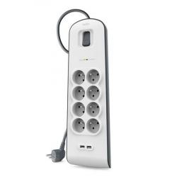 Belkin přepěťová ochrana BSV804 - 8-zásuvka, 2xUSB/2.4A, 2m Belkin přepěťová ochrana BSV804 - 8-zásuvka, 2xUSB/2.4A, 2m