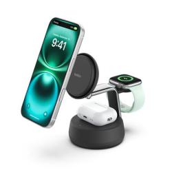 Belkin UltraCharge™ PRO Qi2 25W 3v1 Magnetická nabíječka pro iPhone/Apple Watch/AirPods, tmavě šedá Belkin UltraCharge™ PRO Qi2 25W 3v1 Magnetická nabíječka pro iPhone/Apple Watch/AirPods, tmavě šedá