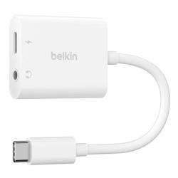 Belkin USB-C adaptér/rozdvojka 1x USB-C M/ 1x USB-C F napájení 60W + 1x 3,5mm jack, bílá Belkin USB-C adaptér/rozdvojka 1x USB-C M/ 1x USB-C F napájení 60W + 1x 3,5mm jack, bílá