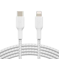 Belkin BOOST CHARGE™ Lightning/USB-C kabel, 1m, bílý - odolný