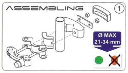 BELLELLI Držiak prednej sedačky HANDLEFIX 21-34 mm