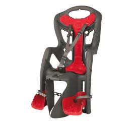 BELLELLI PEPE CLAMP zadní sedačka na nosič, šedo-červená