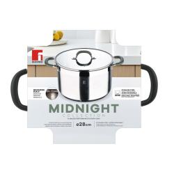 Bergner Hrnec s poklicí nerez MIDNIGHT 28 cm 9,5 litru
