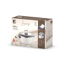 Bergner Hrnec s poklicí s nepřilnavým povrchem LINES 24 cm