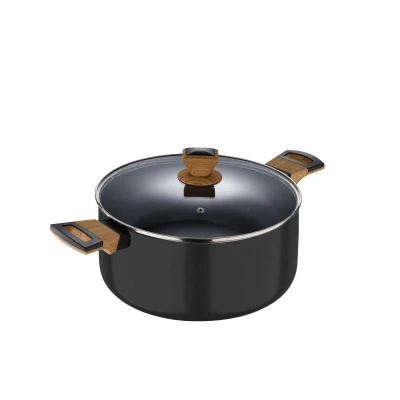 Bergner Kastrol s nepřilnavým povrchem a poklicí 28 cm Earth Black Bergner Kastrol s nepřilnavým povrchem a poklicí 28 cm Earth Black