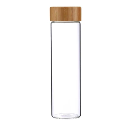 Bergner Lahev skleněná přenosná s bambusovým víkem 600 ml
