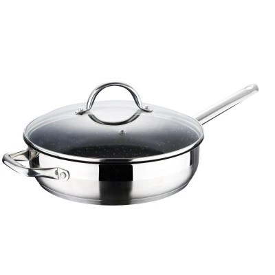 Bergner Pánev s mramorovým povrchem a poklicí GOURMET 24 cm nerez Bergner Pánev s mramorovým povrchem a poklicí GOURMET 24 cm nerez