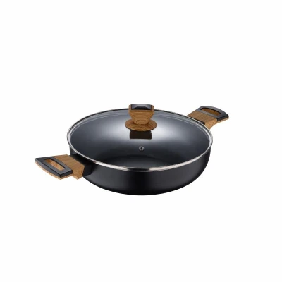 Bergner Pánev s nepřilnavým povrchem a poklicí 28 cm Earth Black Bergner Pánev s nepřilnavým povrchem a poklicí 28 cm Earth Black