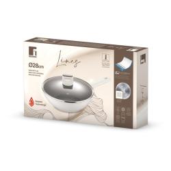 Bergner Pánev WOK s poklicí s nepřilnavým povrchem LINES 28 cm