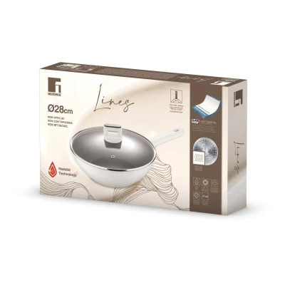 Bergner Pánev WOK s poklicí s nepřilnavým povrchem LINES 28 cm