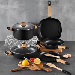 Bergner Sada nádobí s nepřilnavým povrchem 7 ks Earth Black