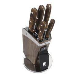 Bergner Sada nožů ve stojanu 6 ks GUSTORF hnědá