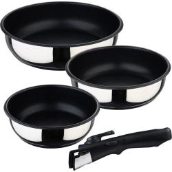 Bergner Sada pánví nerez s nepřilnavým povrchem ClickCook 3 ks 18, 20, 24 cm