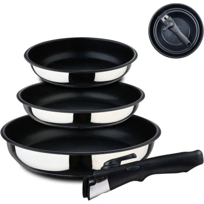 Bergner Sada pánví nerez s nepřilnavým povrchem ClickCook 3 ks 18, 20, 24 cm Bergner Sada pánví nerez s nepřilnavým povrchem ClickCook 3 ks 18, 20, 24 cm