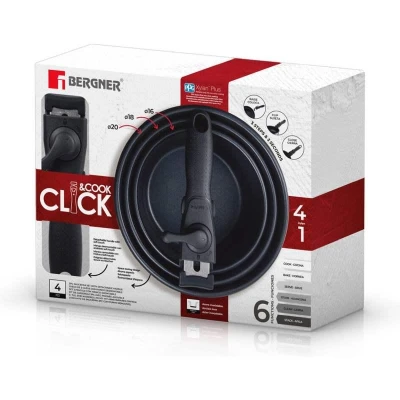 Bergner Sada rendlíků nerez s nepřilnavým povrchem ClickCook 3 ks 16, 18, 20 cm