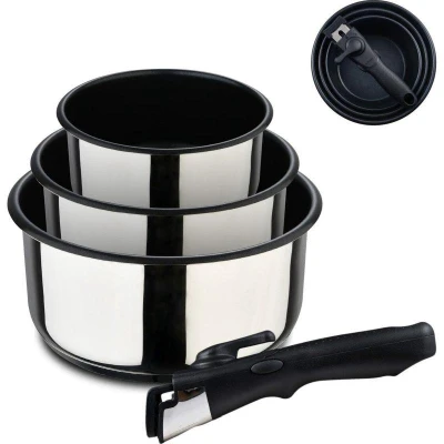Bergner Sada rendlíků nerez s nepřilnavým povrchem ClickCook 3 ks 16, 18, 20 cm Bergner Sada rendlíků nerez s nepřilnavým povrchem ClickCook 3 ks 16, 18, 20 cm