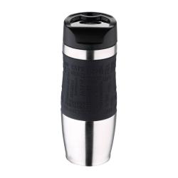 Bergner Termohrnek s protiskluzovým úchopem 400 ml černá / nerez Bergner Termohrnek s protiskluzovým úchopem 400 ml černá / nerez