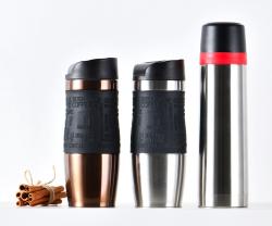 Bergner Termohrnek s protiskluzovým úchopem 400 ml černá / nerez