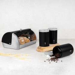 Berlingerhaus Chlebník a sada dóz na potraviny 4 ks Matte Black Collection