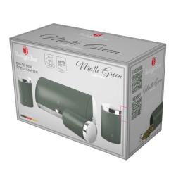 Berlingerhaus Chlebník a sada dóz na potraviny 4 ks Matte Green Collection