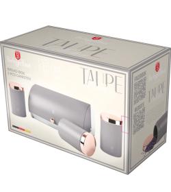 Berlingerhaus Chlebník a sada dóz na potraviny 4 ks Taupe Collection