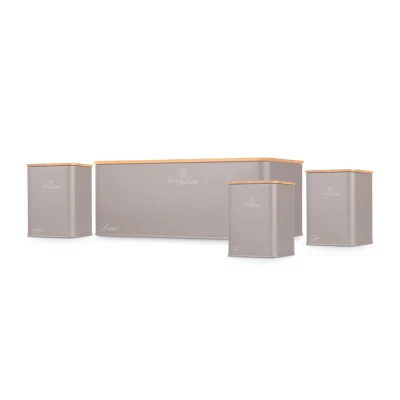 Berlingerhaus Chlebník a sada dóz na potraviny 4 ks Taupe Collection