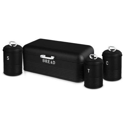 Berlingerhaus Chlebovka a dóza na potraviny sada 4 ks Black Silver Collection